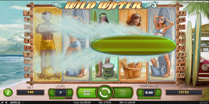 Online slot gameplay for Wild Water